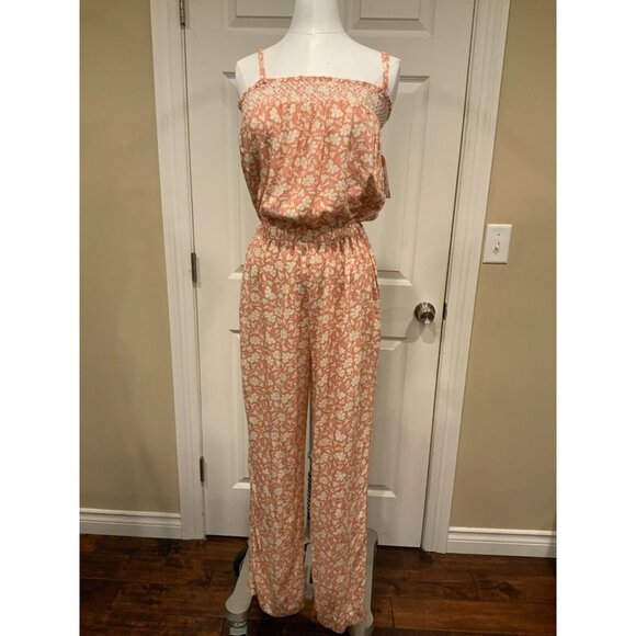 Faherty Renata Jumpsuit Coral Nusa Floral Pink Size S NWT! $178 Removable Straps - Picture 2 of 11